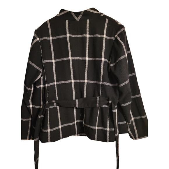 Jessica London Windowpane Belted Jacket - Size 16 - Picture 4 of 8
